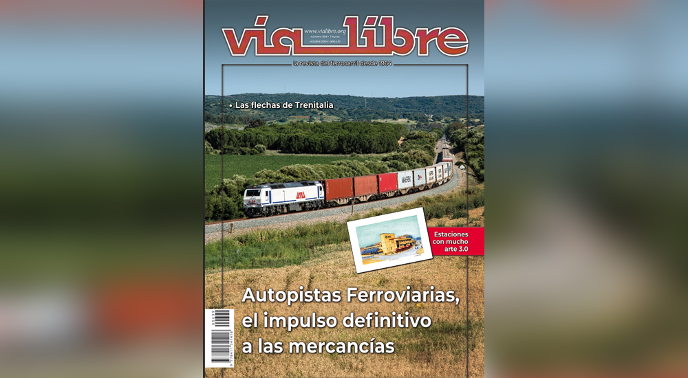 Las autopistas ferroviarias, portada de la revista �V�a Libre� de octubre 
