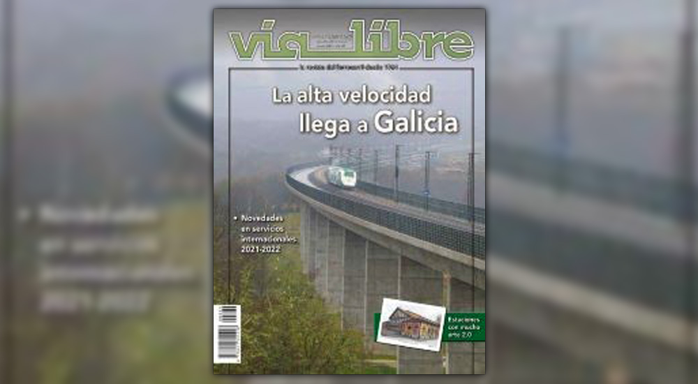 La alta velocidad llega a Galicia, portada del n�mero de enero de V�a Libre