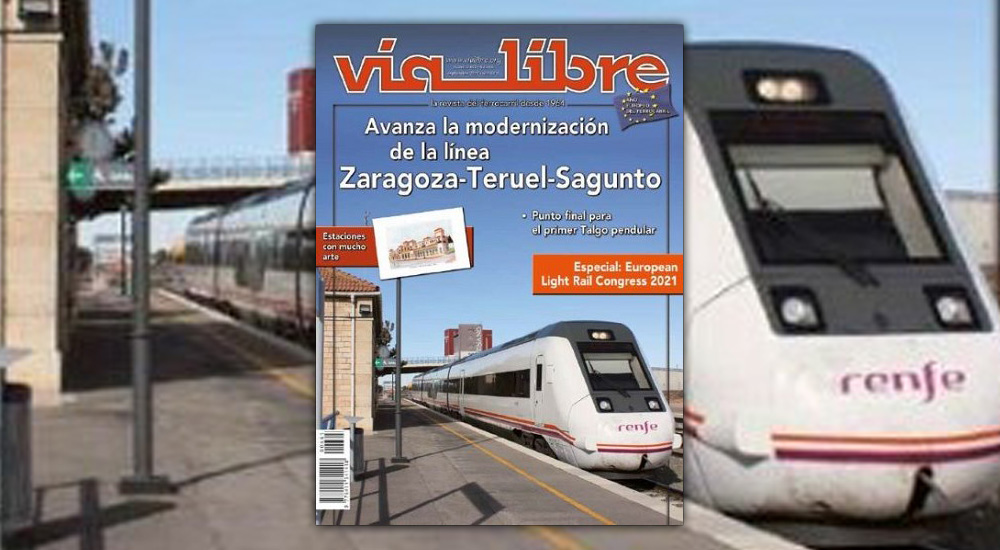 La modernizaci�n de la l�nea Zaragoza-Teruel-Sagunto, portada de septiembre de V�a Libre