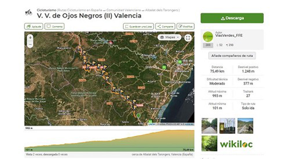 Nuevo perfil de V�as Verdes en Wikiloc