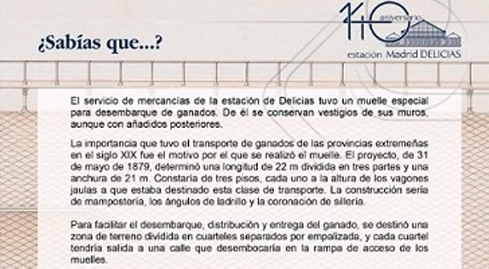 ��Sab�as que...?� y �EducaDelicias� enriquecen con nuevos contenidos la exposici�n �Madrid-Delicias. 140 a�os de una estaci�n�