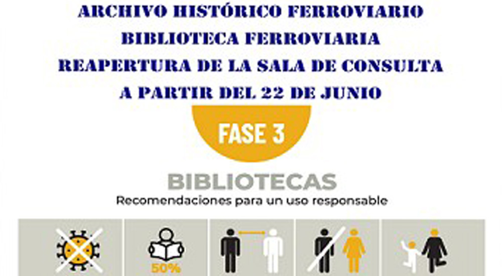 Reabierta la Sala de Consulta de la Biblioteca y el Archivo Hist�rico Ferroviario del Museo del Ferrocarril de Madrid